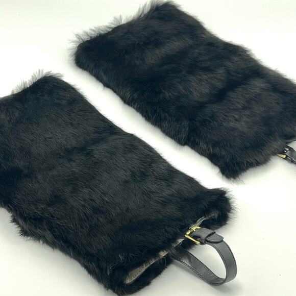 KORS Michael Kors Genuine Rabbit Fur Boot Covers with Adjustable Leather Strap - Picture 5 of 5
